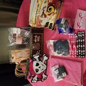 Birthday Party pirates chest with party supplies traditionally for girl party